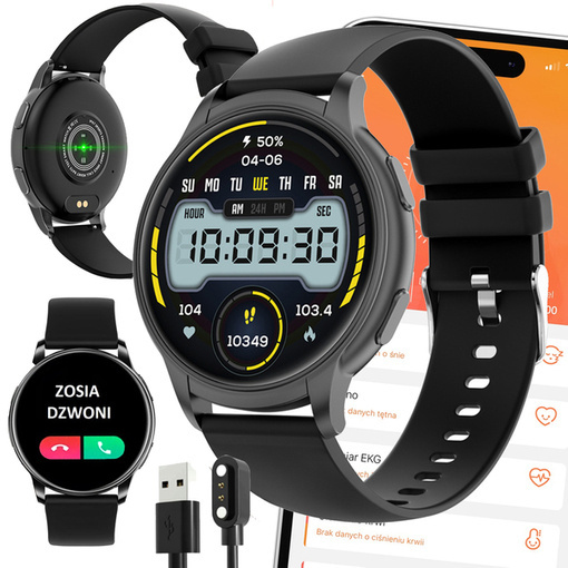 SMARTWATCH ZEGAREK SPORTOWY SMARTBAND AMOLED PULS OPASKA SPORTOWA DAMSKI PL P2