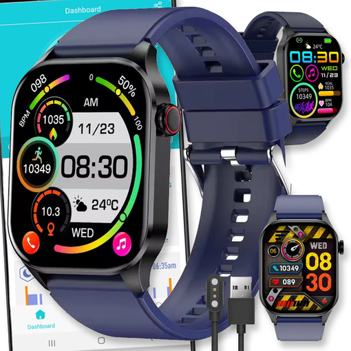 SMARTWATCH ZEGAREK WATCH MENU PL DAMSKI MĘSKI ROZMOWY SPORT POLSKIE PULS T98