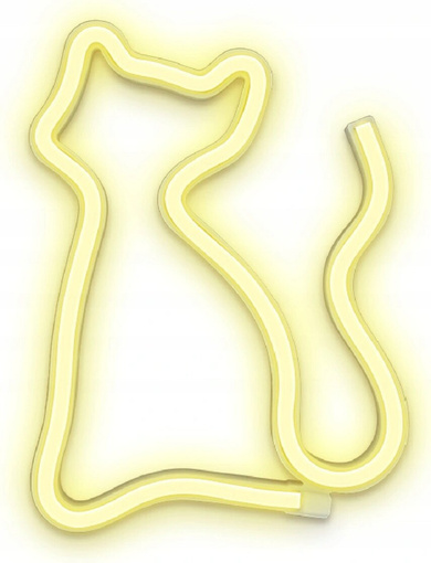 NEON LED NA ŚCIANĘ LAMPA USB NOCNA KOT JASNY DEKORACJA DO POKOJU OZDOBA