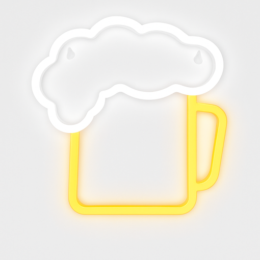 NEON LED NA ŚCIANĘ LAMPA USB NOCNA KUFEL DEKORACJA DO POKOJU OZDOBA