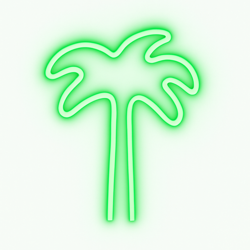 NEON LED NA ŚCIANĘ LAMPA USB NOCNA PALMA ZIELONA DEKORACJA DO POKOJU OZDOBA