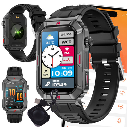 SMARTWATCH ZEGAREK SPORTOWY SMARTBAND AMOLED PULS OPASKA SPORTOWA DAMSKI PL CF26