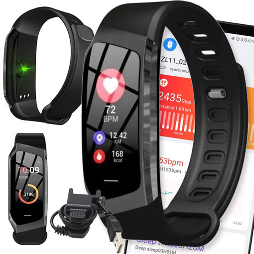 SMARTBAND SMARTWATCH ZEGAREK WODOODPORNY PASEK PULS PRO WATCH SPORT KROKI E18