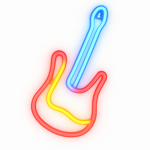 NEON LED NA ŚCIANĘ LAMPA USB NOCNA GITARA KOLOROWA DEKORACJA DO POKOJU OZDOBA